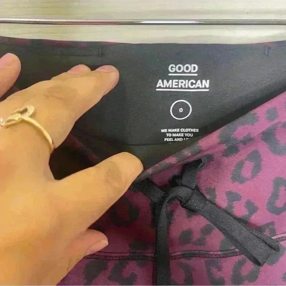 Good American Women's The Cinched Waist Ombré Leopard 7/8 Leggings Sz 0 - Picture 5 of 10